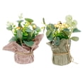 thumbnail image 1 of GETAJGHSD Indoor Fake Greenery 2Pcs Artificial Plant Adornment Tpe Assorted Color Flat Bottom Design 7.5*6.3in, 1 of 8