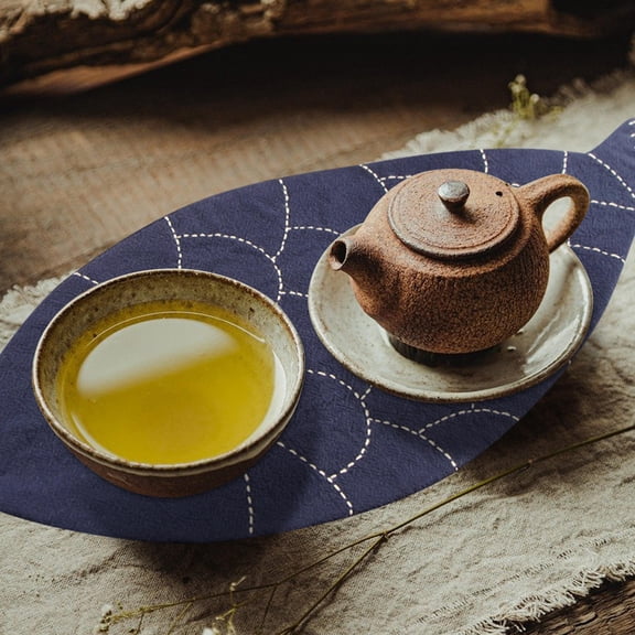 GETAJGHSD Craft Kits For Adults Sashiko Placemat Kit Dark Blue Fabric 1 Set Coaster Creation