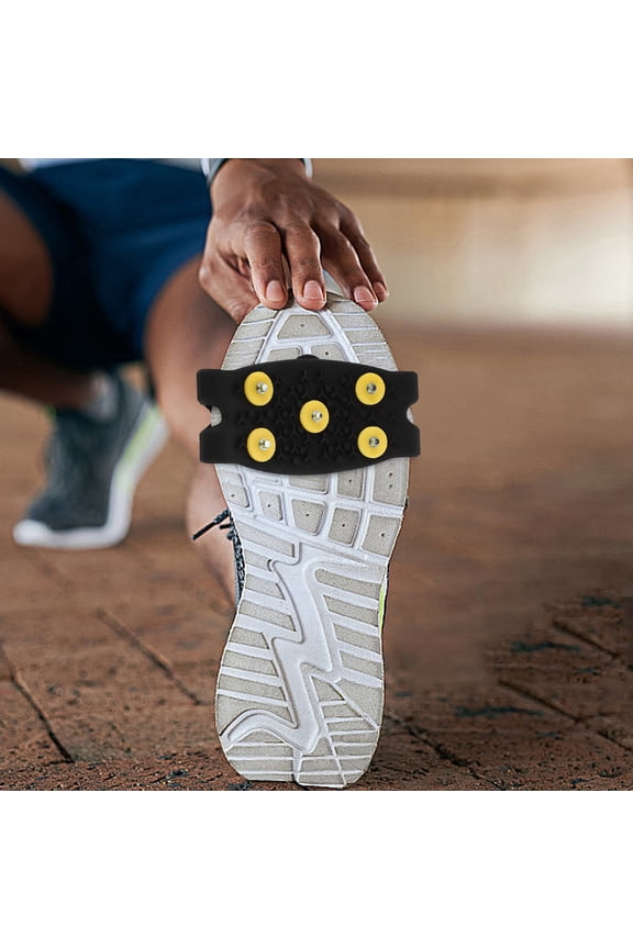 Black Silicone Spikes for Shoes Winter Cover Five Teeth for Icy Muddy Surfaces
