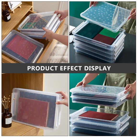 GETAJGHSD Portable White Document Storage Box Stylish File Organizer Case for Home and Office