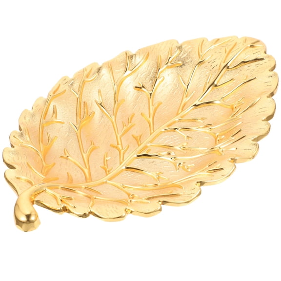 GETAJGHSD Decorative Golden Leaf Serving Tray for Home Desktop Storage of Candy Snacks Dried Fruits