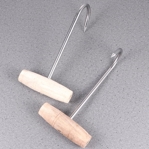 GETAJGHSD 2Pcs Stainless Steel Meat Hook Plated Silver Kitchen Tool for Hunters Butchers and Restaurants