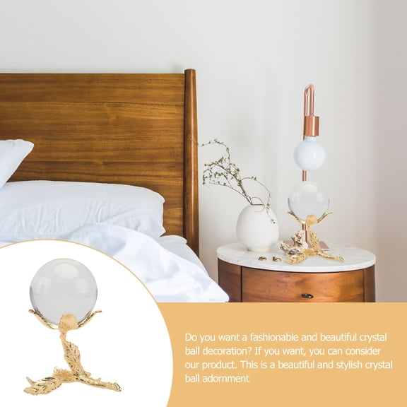 GETAJGHSD Metal Sphere Decor Crystal Ball Adornment Golden for Study Room 1Pc