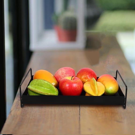 GETAJGHSD Metal Serving Platter Black Rectangular for Office Party and Home Use