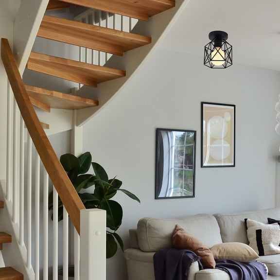 GETAJGHSD Modern Industrial Style Black Ceiling Lamp for Dining Room and Corridor Decor