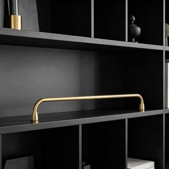 GETAJGHSD Modern Plated Gold Cabinet Shelf Rail for Floating Shelves with Anti Slip Front Edge Bar