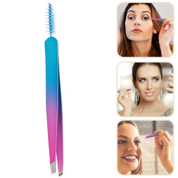 GETAJGHSD Eyebrow Tweezers with Brush Stainless Steel Portable Brow Tool for Shaping Eyebrows