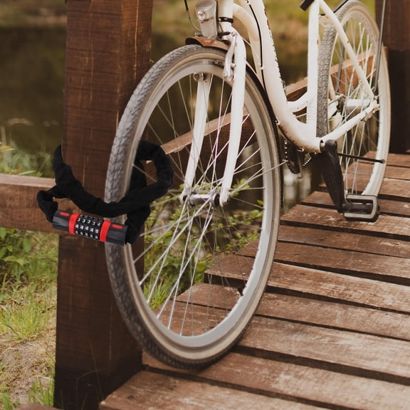 GETAJGHSD Sturdy Carbon Steel Bike Chain Lock with Keys Assorted Colors for Secure Locking of Bikes and Luggage