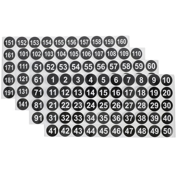 GETAJGHSD Black Adhesive Number Stickers Small Round Digital Labels for Organizing and Inventory