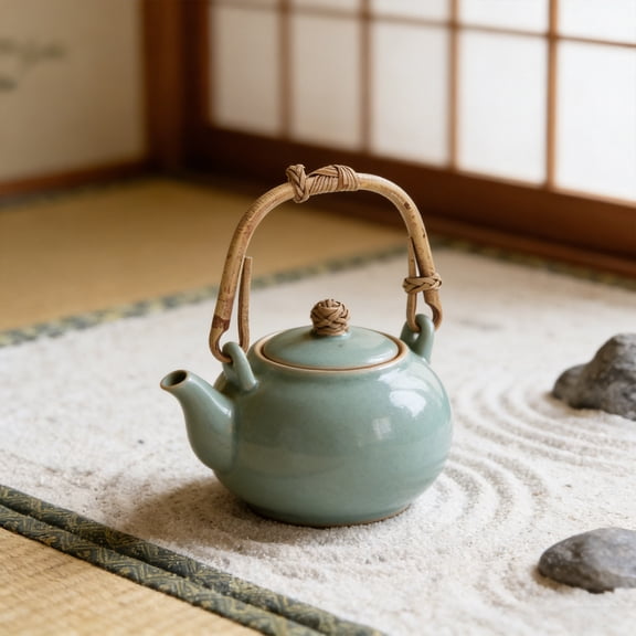 GETAJGHSD Natural Rattan Bail Handle for Teapot Replacement with Heat Insulation and Easy Installation