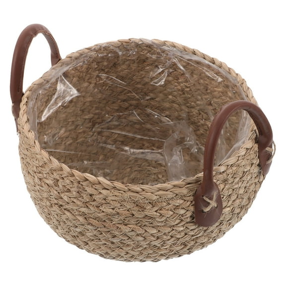 GETAJGHSD Creative Design Handwoven Wicker Basket with Handle Versatile Indoor Plant Holder