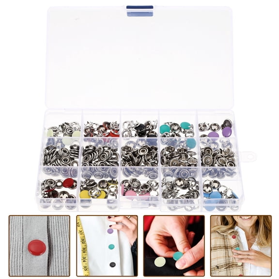 GETAJGHSD Alloy Snap Fasteners Snap Buttons Assorted Color 1 Box For Diy Crafts