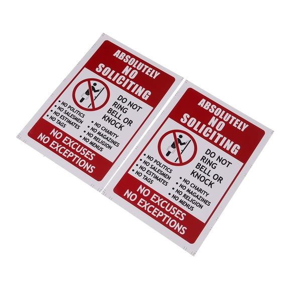 GETAJGHSD 2-Pack No Soliciting Door Stickers for Home Front with Symbol and Strong Adhesive