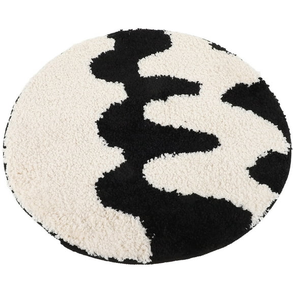 GETAJGHSD Nordic Style Round Seat Cushion with Dirt Resistant Wave Pattern for Home Chairs