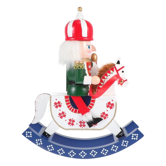 GETAJGHSD Blue Wooden Nutcracker Decor for Xmas Desktop Hobbyhorse Model 1Pc
