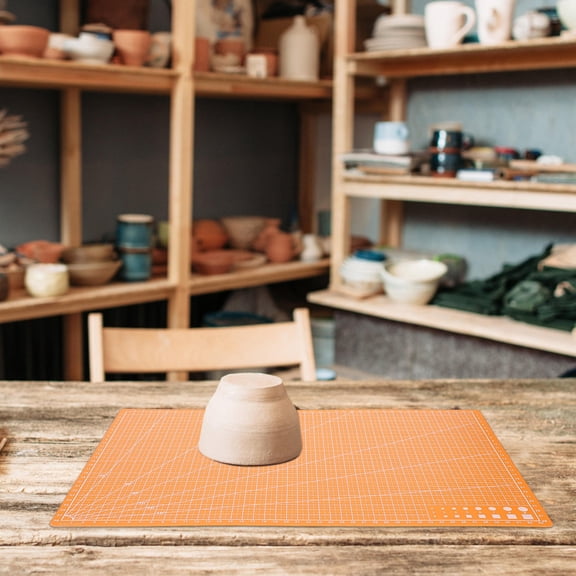 GETAJGHSD Orange Plastic Quilting Cutting Mat for Home Use with Double Sided Non Slip Surface