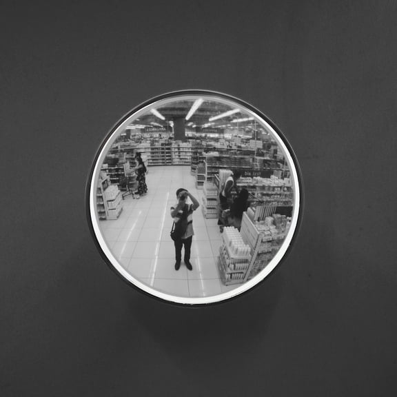 GETAJGHSD Outdoor Black Traffic Convex Mirror Wide Angle Panoramic Mirror for Safety and Blind Spot Reduction