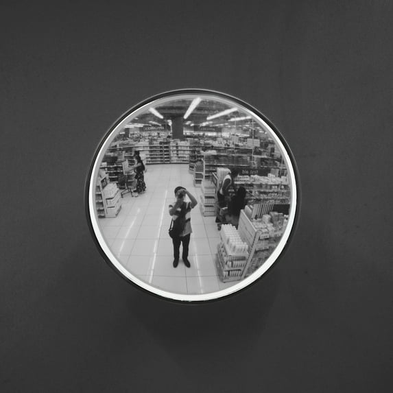 GETAJGHSD Black Outdoor Convex Traffic Mirror High Visibility Security Mirror