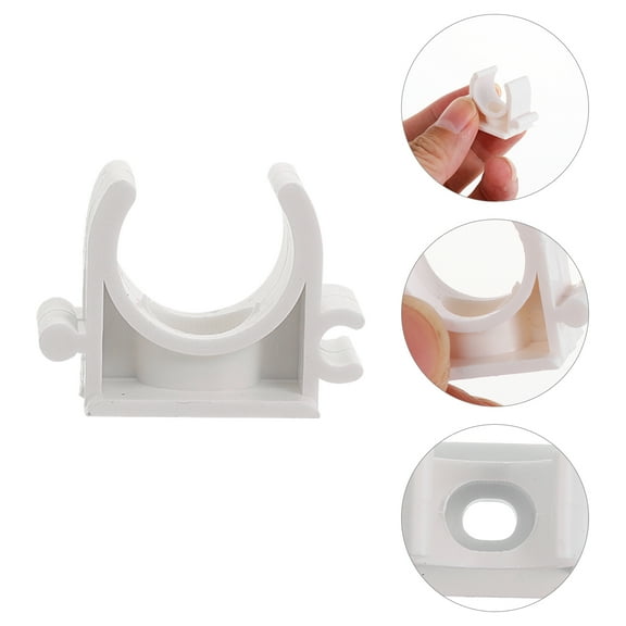 GETAJGHSD PVC Pipe Clamp White U Shape Support for Plumbing Cable Water Fittings Installation