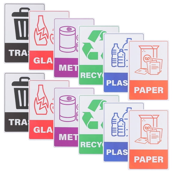 GETAJGHSD Self Adhesive Recycling Decals for Trash Bins with Clear Waste Sorting Signs
