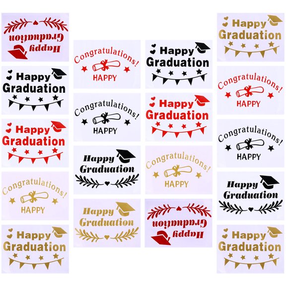 GETAJGHSD Party Decorative Balloon Stickers with Graduation Elements for Assorted Color Balloon Ornaments