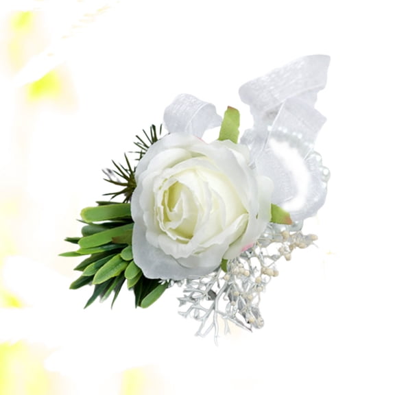 GETAJGHSD Wrist Flower Silk White 1 Set For Bride Wedding Celebrations