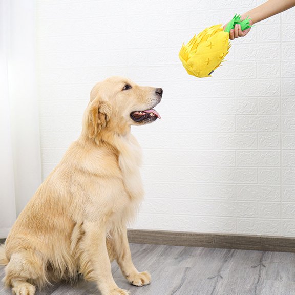 GETAJGHSD Pineapple Dog Toy Dog Sniffing Toy Pineapple Shaped Puppy Toy Pet Educational Toy