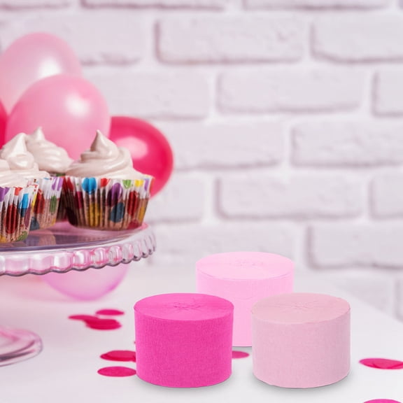 GETAJGHSD Pink Crepe Paper Streamers for Party Decorations Wedding and Birthday Celebration Supplies