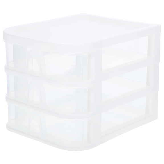 GETAJGHSD Transparent White PP Desk Organizer with Smooth Gliding Drawers