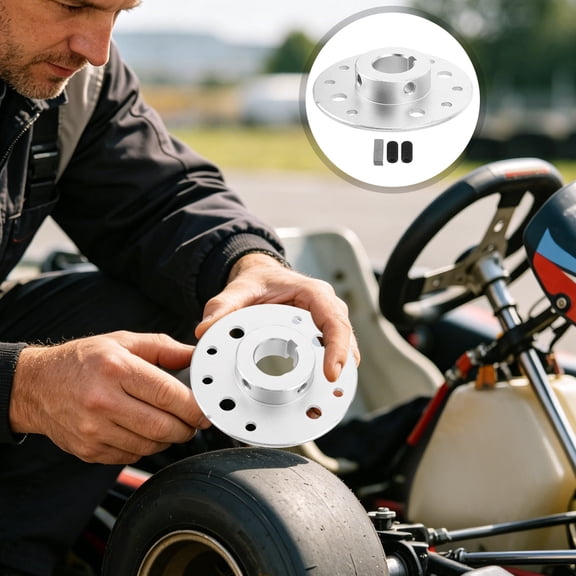 GETAJGHSD Plated Silver 1 Inch Bore 1 4 Inch Keyway Sprocket Hub Adapter for Go Kart and Atv Axle Shaft
