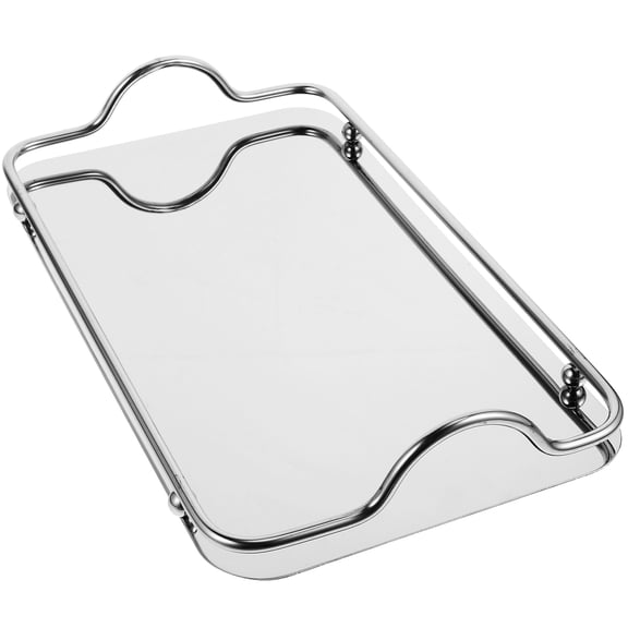 GETAJGHSD Metal Tray Rectangular Tray Silver 1Pack for Daily Home Use