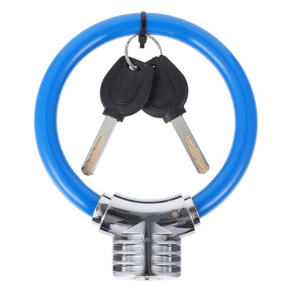 GETAJGHSD Portable Blue Bike Ring Lock with Anti-Theft Steel Cable and Zinc Alloy Body