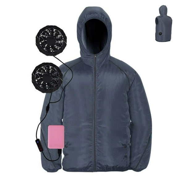 GETAJGHSD Durable Reflective Cooling Vest with Fan Lasting 10 Hours Navy Outdoor