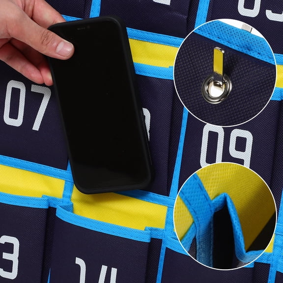 GETAJGHSD Dark Blue Hanging Calculator Holder for Classroom Wall with 30 Numbered Pockets