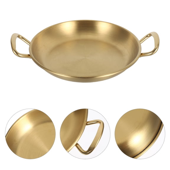 GETAJGHSD Golden Stainless Steel Appetizer Plate for Serving Fried Chicken and Sandwiches