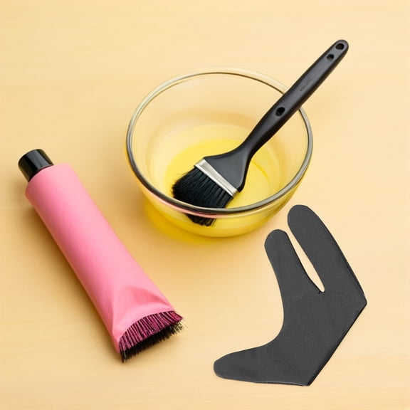 GETAJGHSD Professional Hair Styling Heat Glove Black Three Finger Design for Precise Control