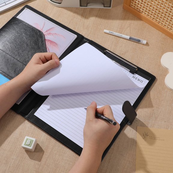 GETAJGHSD Professional Portfolio Binder with Clipboard for Organizing A4 Papers and Receipts