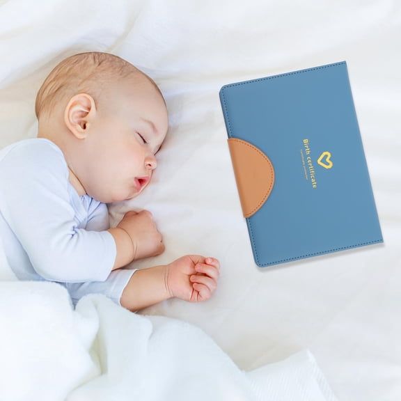 GETAJGHSD Certificate Protector Blue Artificial 1Set For Baby Birth Certificate