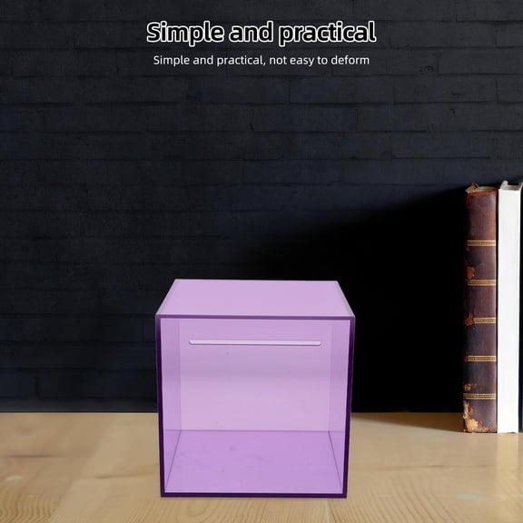 GETAJGHSD Purple Acrylic Saving Box, Durable and Stylish for Home Storage