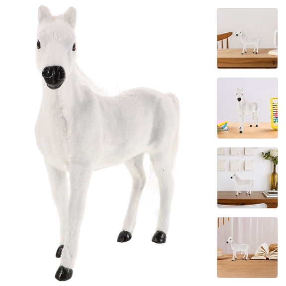 GETAJGHSD Horse Figurine Realistic Appearance Plush Horse Stable Playset For Kids 1Pcs