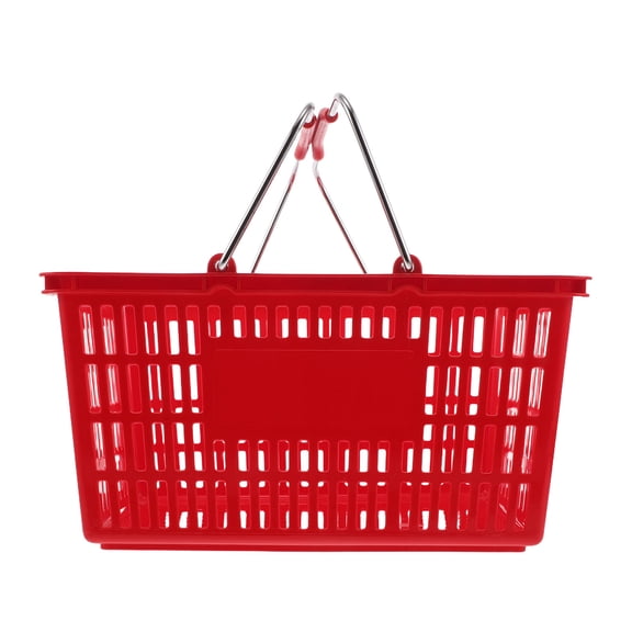 GETAJGHSD Stackable Red Metal Shopping Basket with Comfortable Handle for Retail Stores and Supermarkets