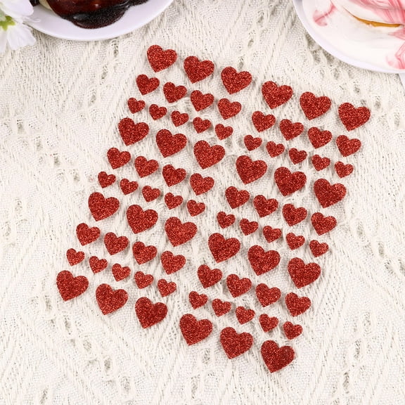 GETAJGHSD Red PVC Heart Shape Stickers 3 Sheets for Valentine's Day present Ideas