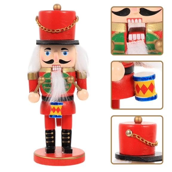 GETAJGHSD Red Wooden Nutcracker for Xmas Decor and Desktop Display