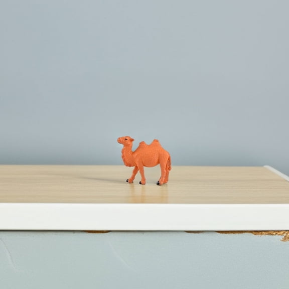 GETAJGHSD 6Pcs Hand Painted Orange Resin Camel Sculptures Wildlife Animal Models for Table Decor