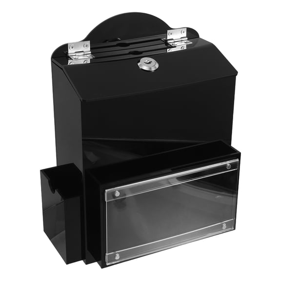 GETAJGHSD Retro Style Black Acrylic Suggestion Box for Donations Fundraising and Ballot Voting