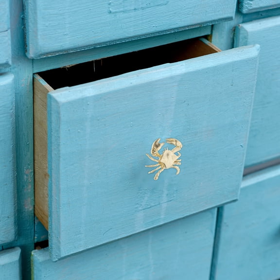 GETAJGHSD Crab Cabinet Pull Coastal Beach Theme Furniture Hardware Golden Brass 1Set