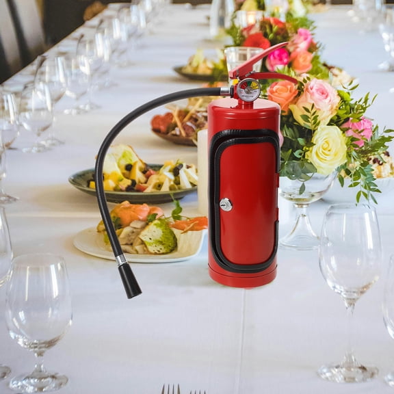 GETAJGHSD Reusable Fire Extinguisher Wine Holder Red Metal Box Container for Dinner Party Decor