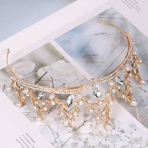 GETAJGHSD Baroque Crown for Women Rhinestone Tiara Hair Accessory Elegant Wedding 1Pcs