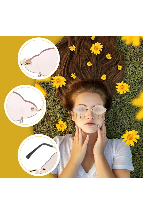 Stylish Sunglasses for Women Rimless Design Light Brown 1Pack Back to School