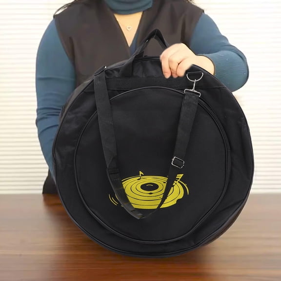 GETAJGHSD Round Cymbal Storage Bag with Double Zipper Portable Durable Carry Handle
